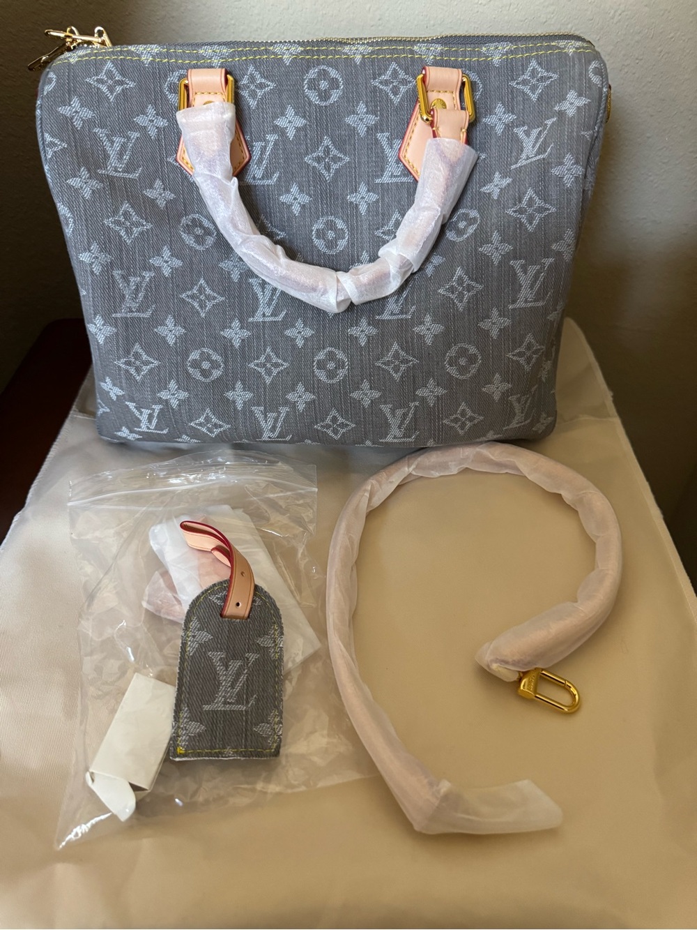 Grey monogram canvas